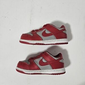 NIKE Dunk Low UNLV - Soft Grey/University Red - Size Toddler US 8C - CW1589-002